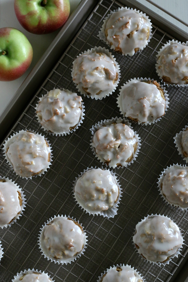 Glazed gluten-free apple fritter muffins