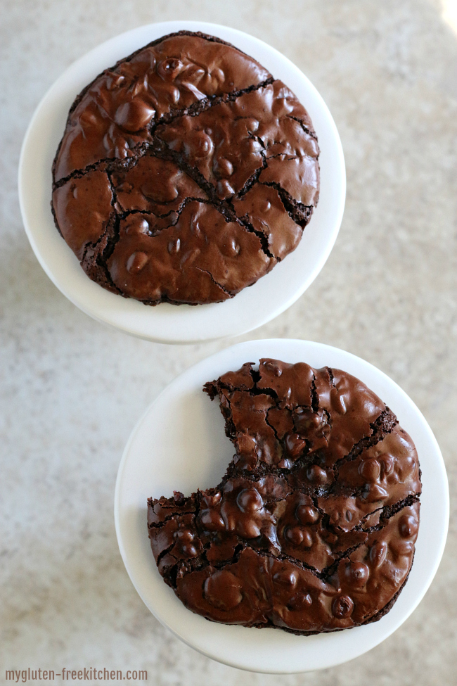 Two Gluten-free Mudslide Cookies - one with a bite out of it