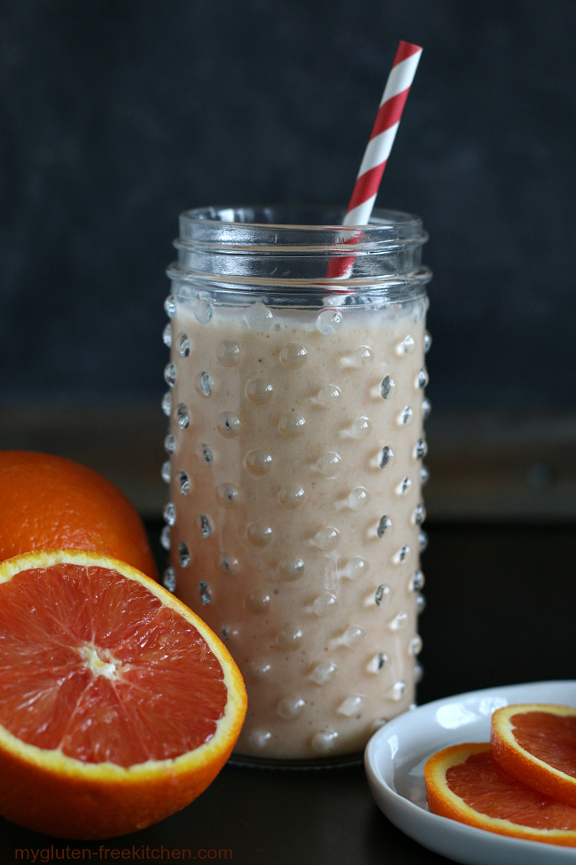 Dairy-Free Orange Creamsicle Smoothie recipe for an easy and healthy breakfast on the go!