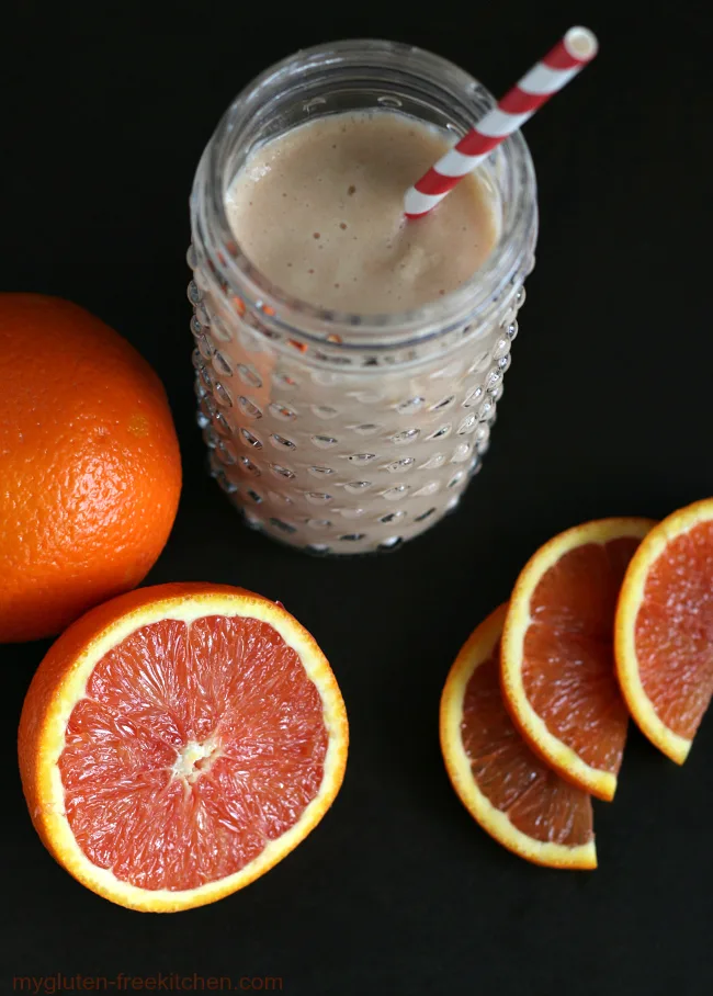 Orange Dreamsicle Smoothie Recipe. Dairy-free, gluten-free, and perfect for breakfast to go!