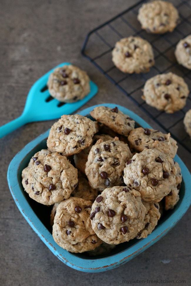 Two-Bite Gluten-free Oatmeal Chocolate Chip Cookies