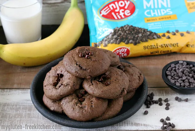 Gluten-free Chocolate Banana Cookies made with Enjoy Life chips