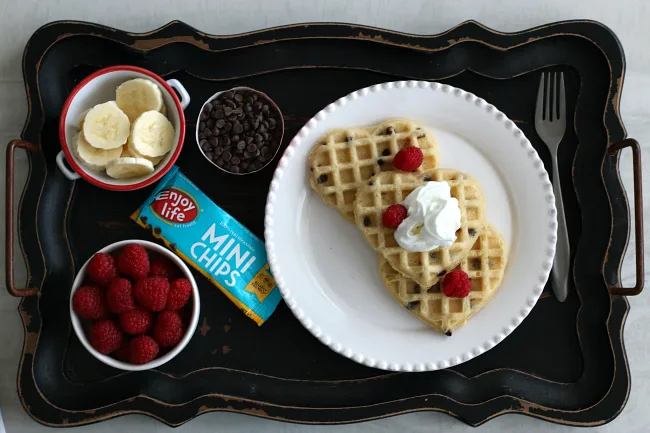 Gluten-free Chocolate Chip Waffles with Enjoy Life mini chips