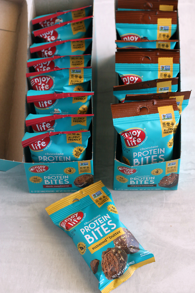 Enjoy Life Protein Bites in boxes