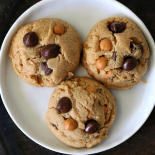 Gluten-free Peanut Butter Butterscotch Chocolate Chip Cookies