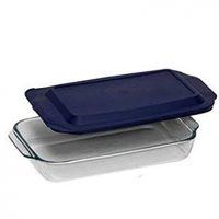 PYREX 3QT 9x13 Glass Baking Dish with Blue Cover