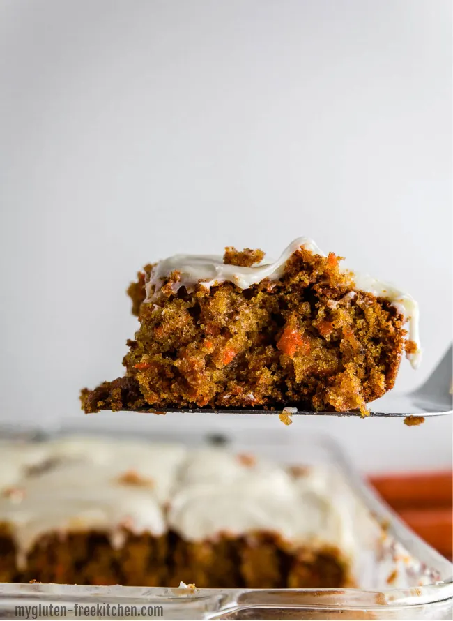 Serving gluten-free carrot cake