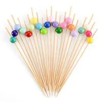 Bamboo Cocktail Skewers 4.7 Inch, Fancy Appetizer Toothpicks