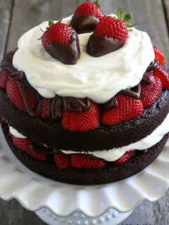 Gluten-free Chocolate Strawberry Layer Cake Dessert