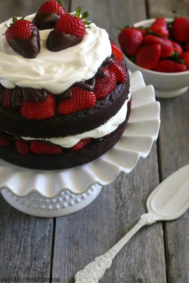 Gluten-free Strawberry Chocolate Layer Cake