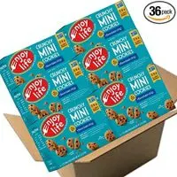 Enjoy Life Crunchy Mini Cookies, Soy free, Nut free, Gluten free, Dairy free, Non GMO, Vegan, Chocolate Chip, 1 Ounce Packs (Pack of 36)