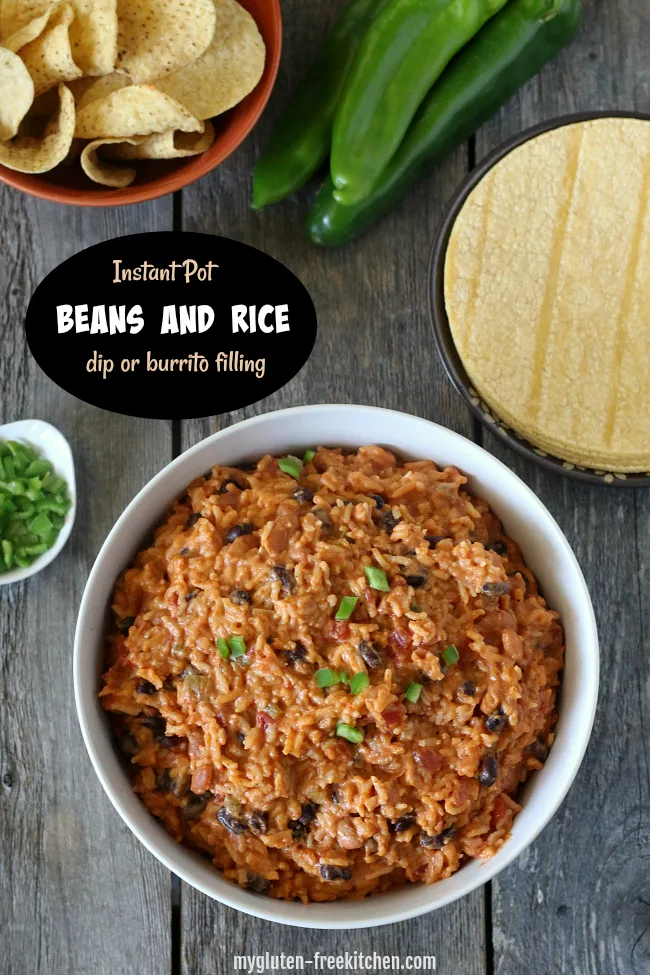 Instant Pot Beans and Rice Dip or Burrito Filling