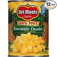 Del Monte Canned Pineapple Chunks in 100% Juice, 20-Ounce (Pack of 12)