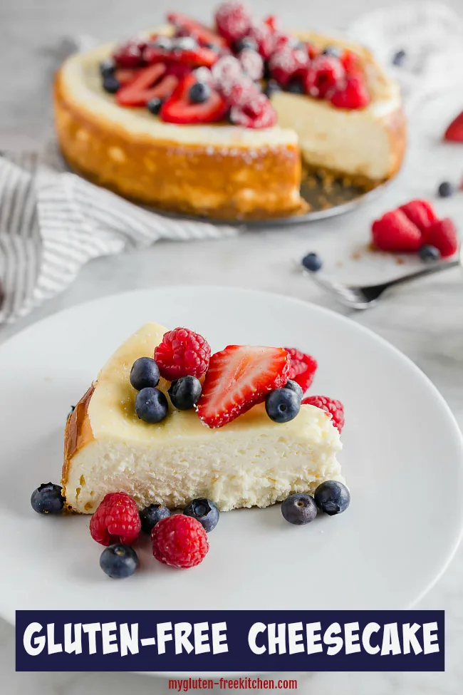 Gluten Free Cheesecake slice with berries