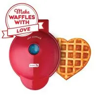 Dash Mini Maker Machine for Heart Shaped Individual Waffles, Red