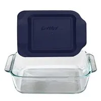 Pyrex 8x8 Square Baking Dish with Blue Plastic Lid