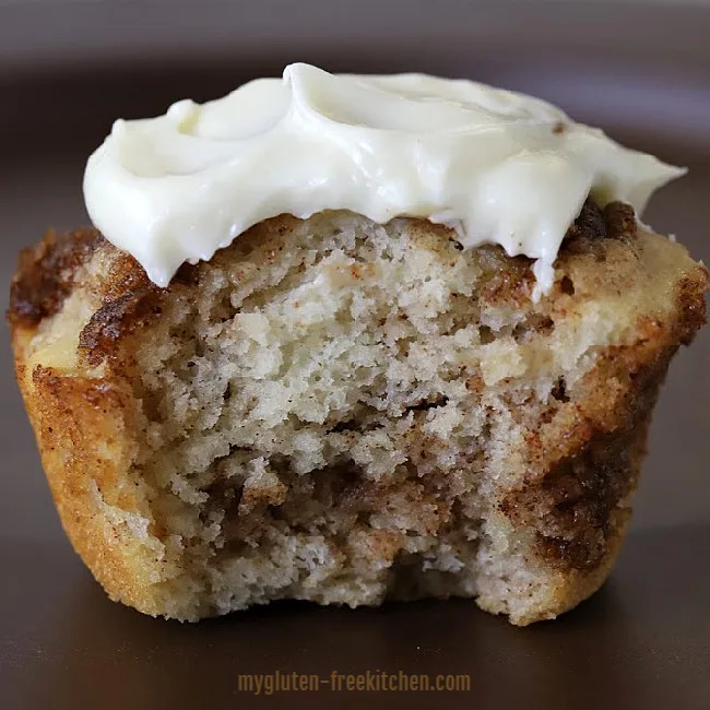 Gluten-free Cinnamon Muffin with Cream Cheese Frosting Bite