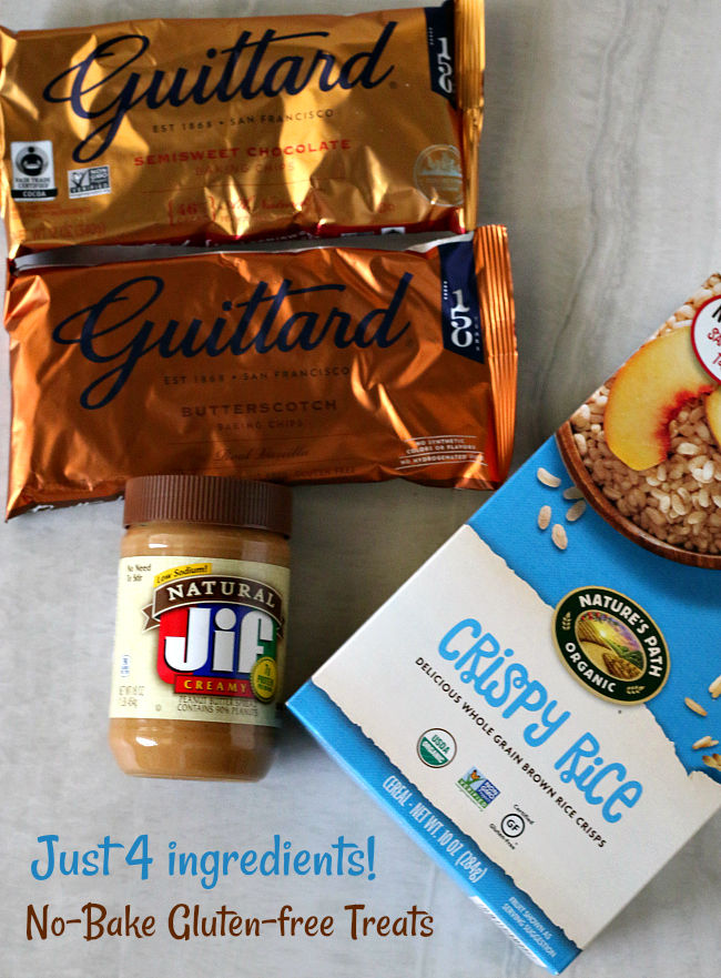 Ingredients for no bake gluten-free crispy treats