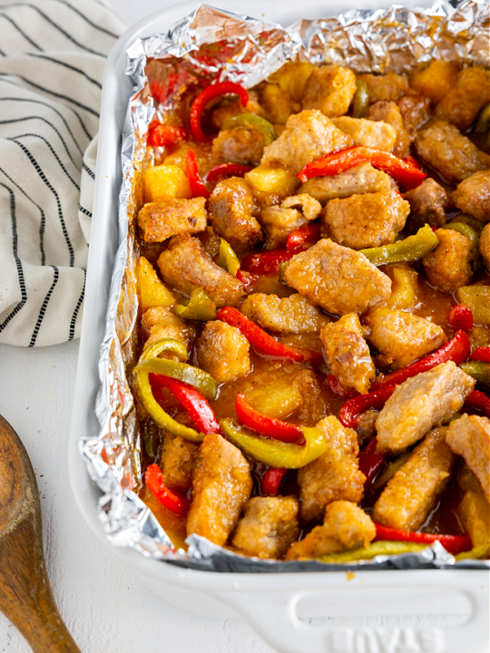 pan of Sweet and Sour Pork Without Gluten