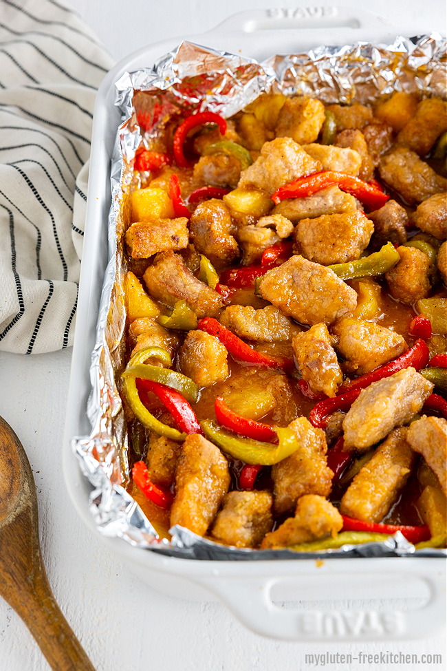 pan of Sweet and Sour Pork Without Gluten