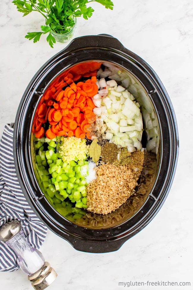 Crockpot Turkey and Rice Soup - Ingredients