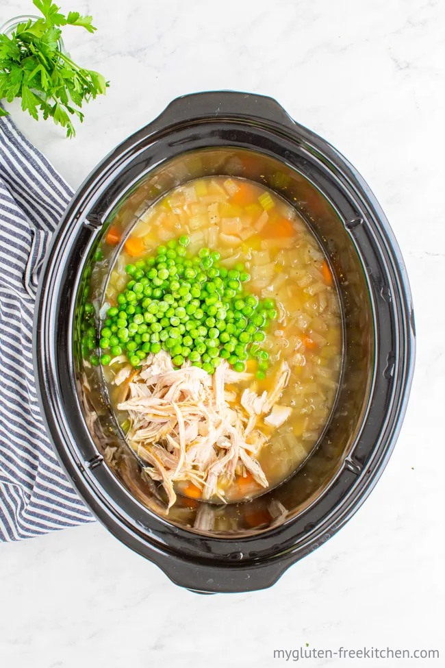 Making Gluten-free Turkey and Rice Soup in Crockpot