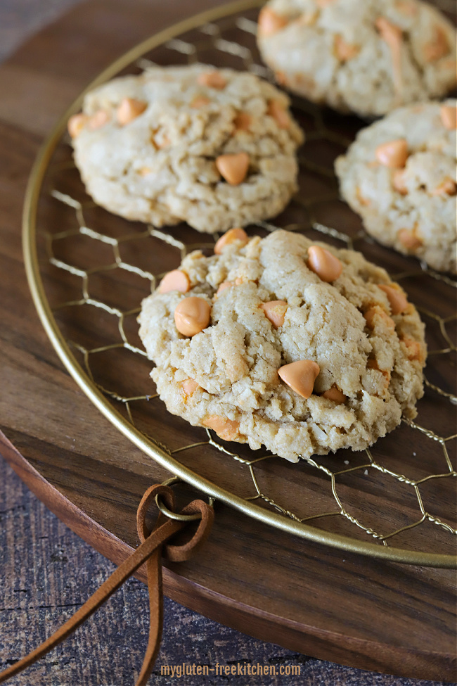 Best Gluten-free Oatmeal Butterscotch Cookies on cooling rack